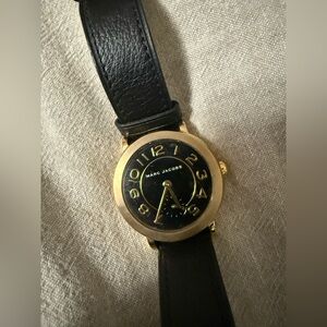 Black and gold leather Marc Jacob watch- like new